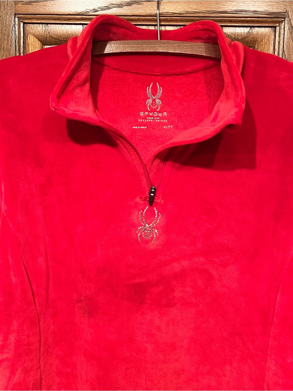 Spyder Bright Red Quarter-Zip Fleece Top